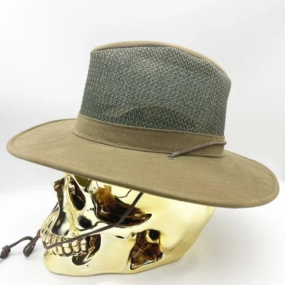 San Diego Zoo Wild Animal‎ Park Safari Hat Tan Khaki Size Medium Made In USA - Picture 2 of 10